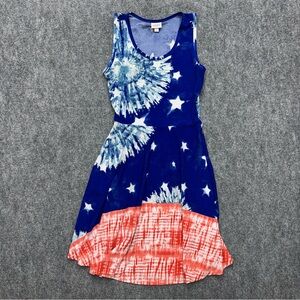 Lularoe Nikki ? Dress Women's size S Small stars blue